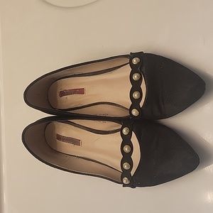 Black 1 inch wedge shoes size 40 South asian